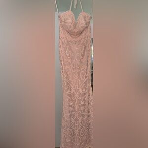 Prom Girl Long Sequin Mesh Open Back Prom Dress